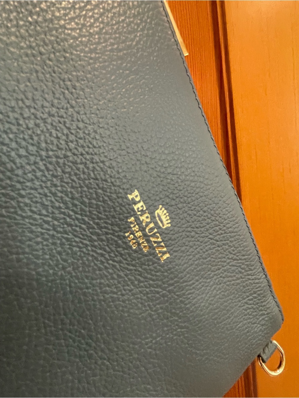 Peruzzi Slate Blue Leather Classic Wristlet NWT - Picture 5 of 12